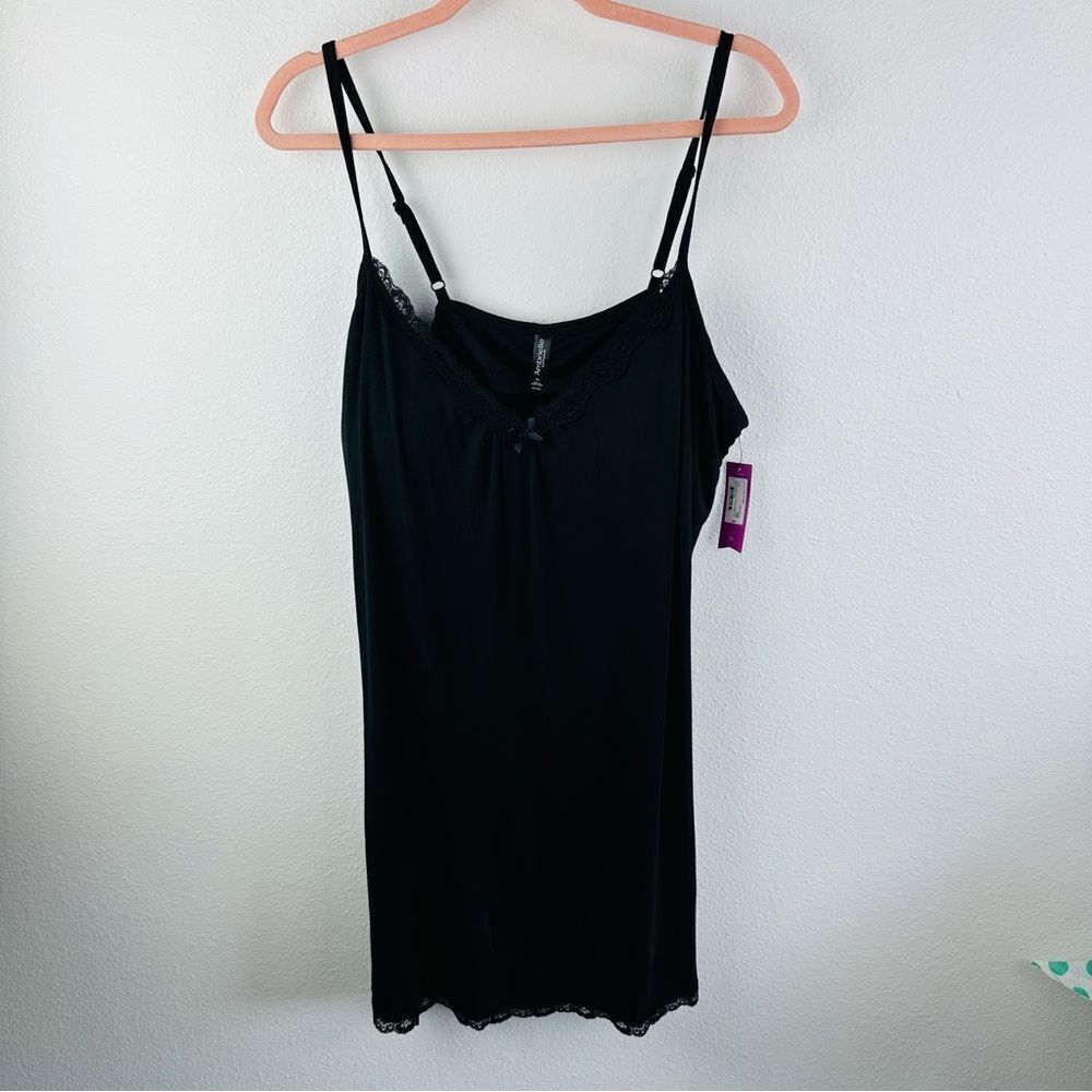 Ambrielle Black Padded Bust Nightgown NWT Size XL‎